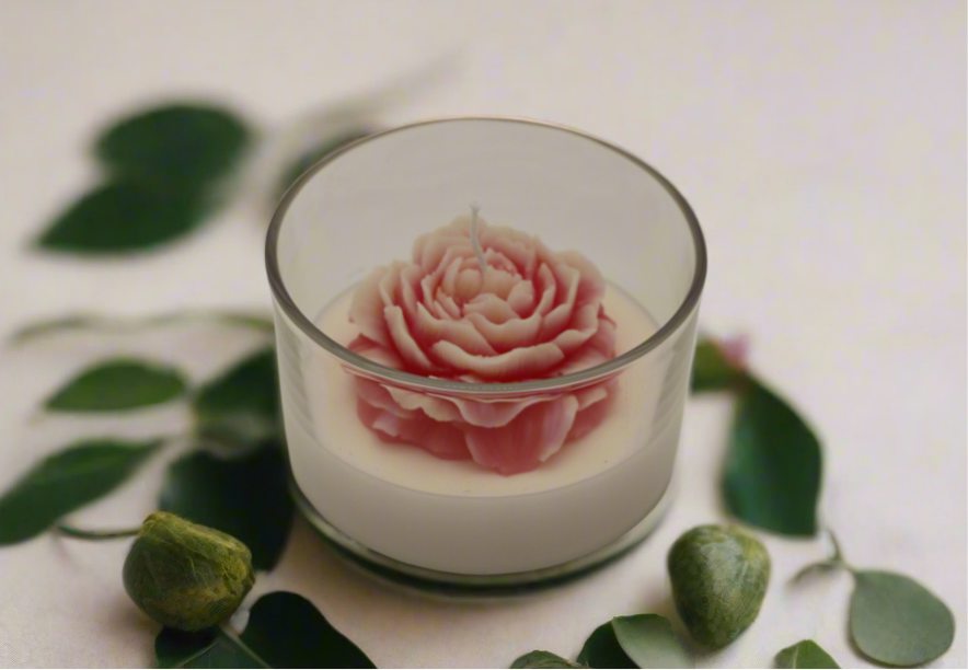 Fresh Picked - Flowered Sentiment – Peony Embedded Soy Wax Candle