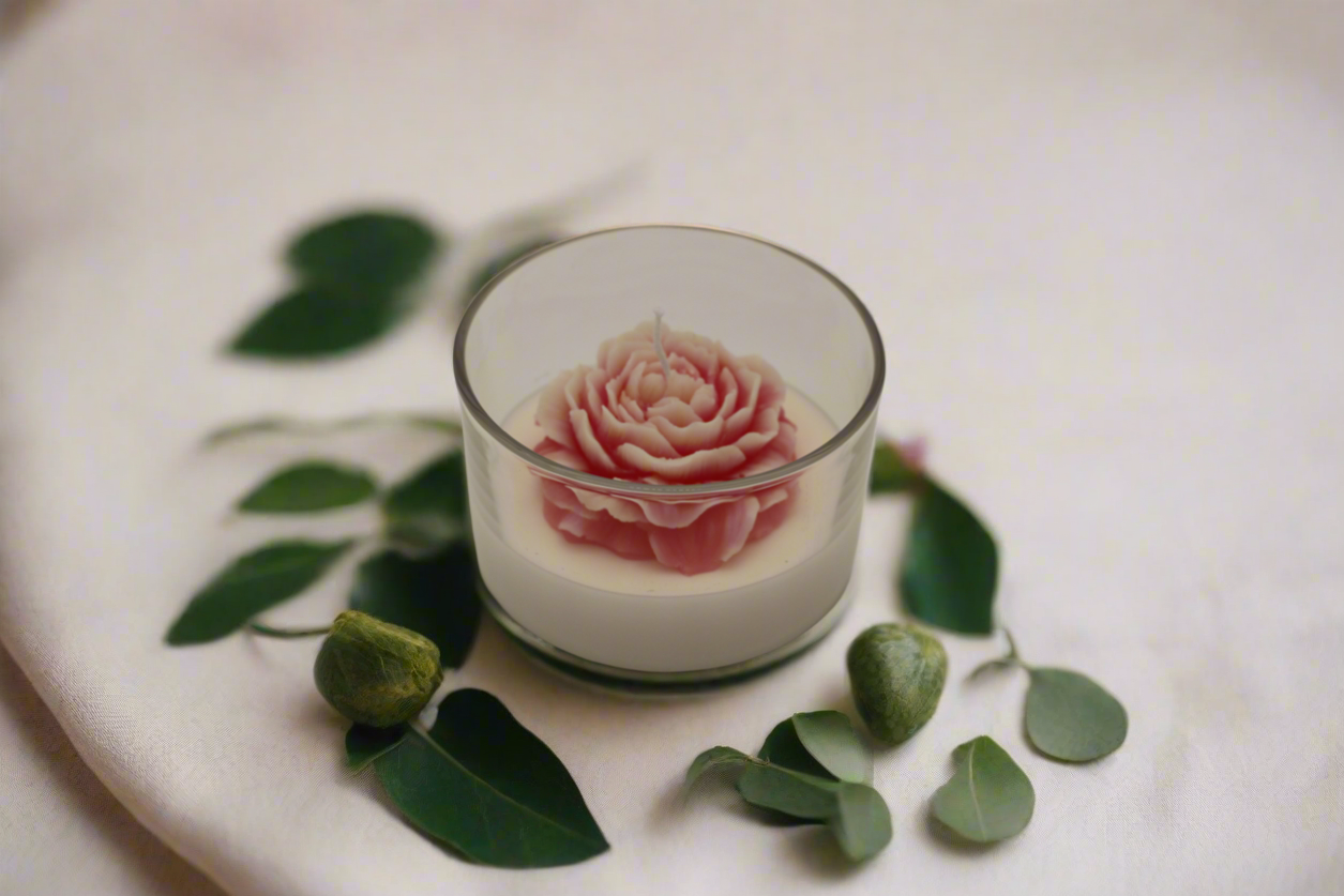 Fresh Picked - Flowered Sentiment – Peony Embedded Soy Wax Candle