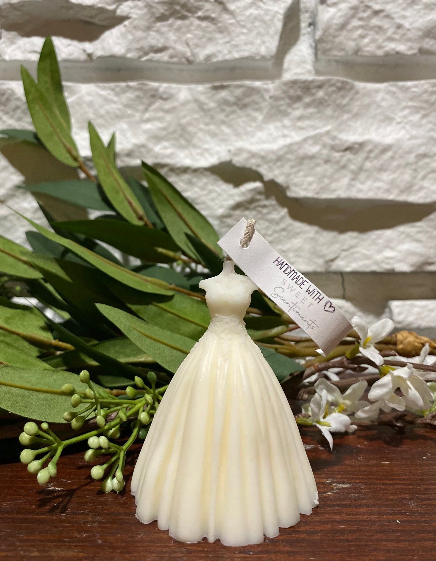 Love’s Glow – Bridal Gown Soy Wax Pillar Candle