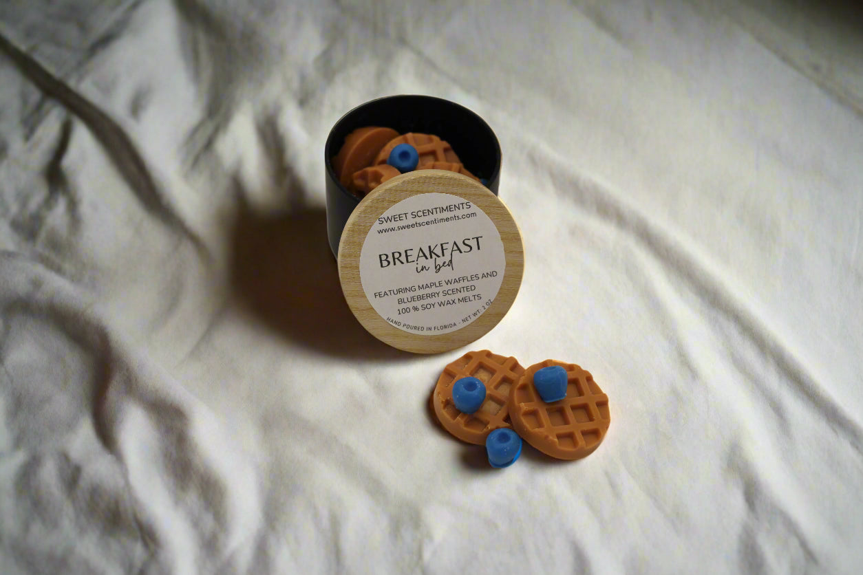 MoodMelts™ Breakfast in Bed – Maple Waffles & Blueberry Scented Soy Wax Melts