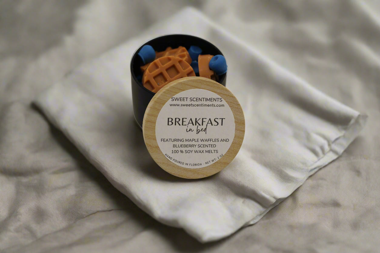MoodMelts™ Breakfast in Bed – Maple Waffles & Blueberry Scented Soy Wax Melts