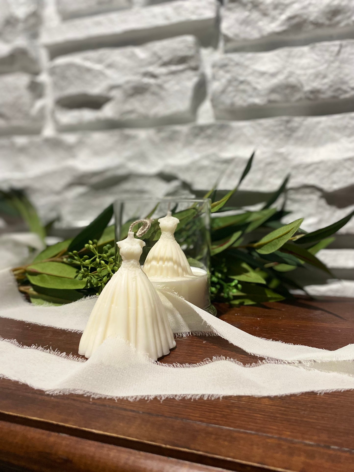 Love’s Glow – Bridal Gown Soy Wax Pillar Candle