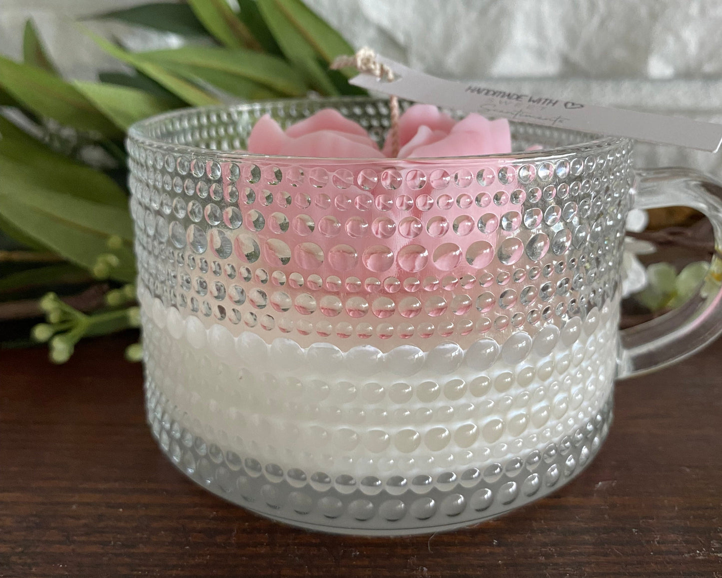 Heart’s Glow - Rose Heart Candle in Soy Wax Pillar or Keepsake Glass