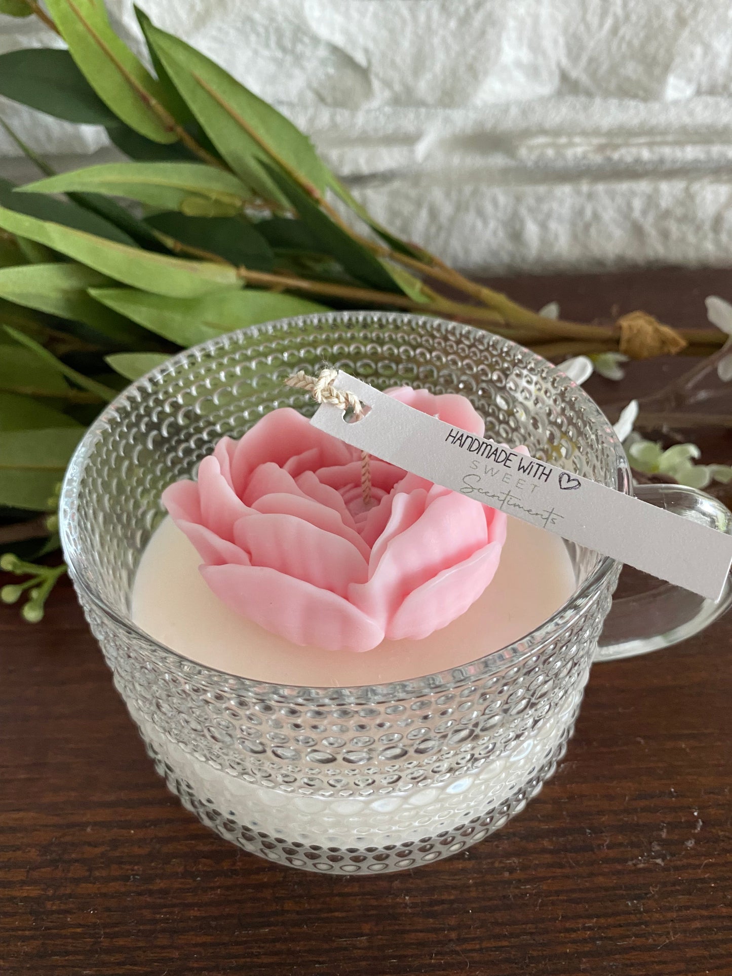 Heart’s Glow - Rose Heart Candle in Soy Wax Pillar or Keepsake Glass