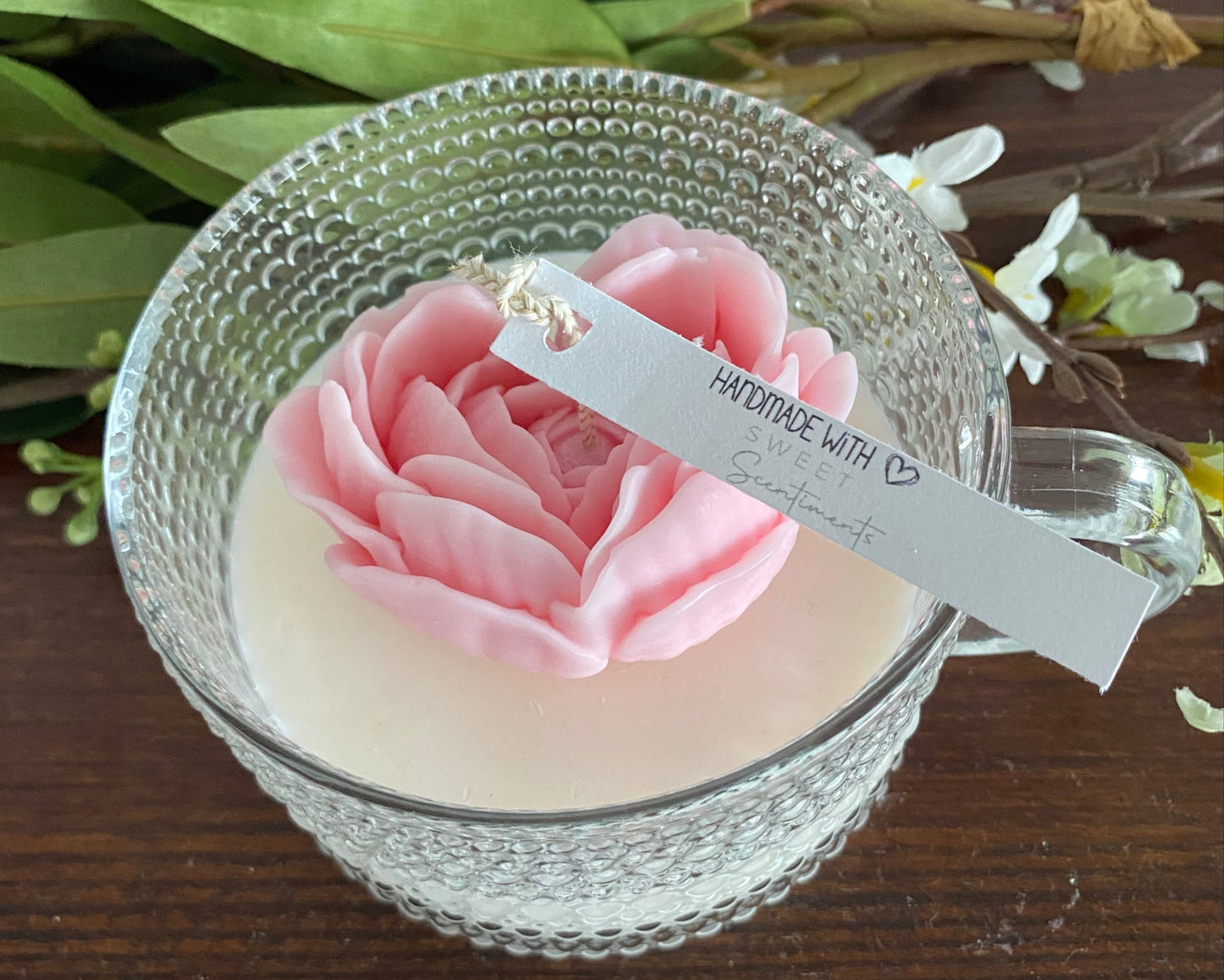 Heart’s Glow - Rose Heart Candle in Soy Wax Pillar or Keepsake Glass
