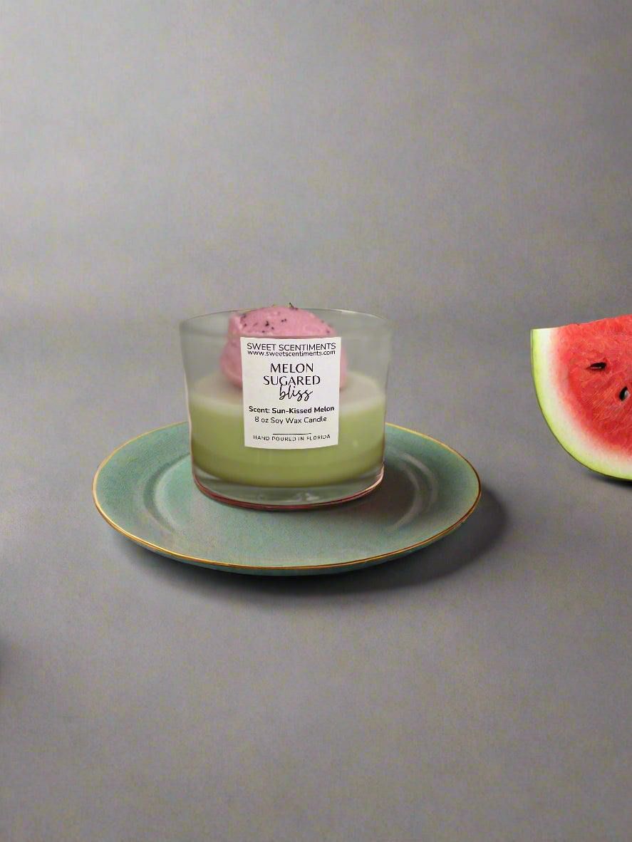 Melon Sugared Bliss – Sun-Kissed Melon Soy Wax Candle
