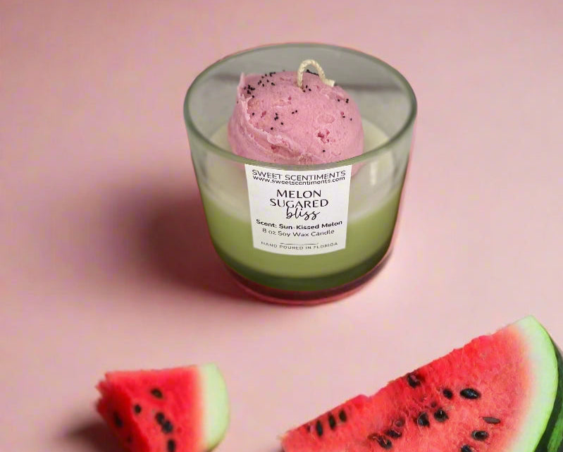 Melon Sugared Bliss – Sun-Kissed Melon Soy Wax Candle