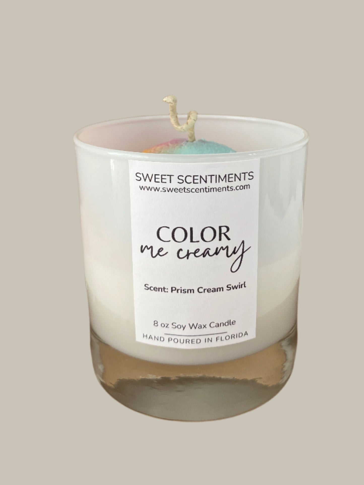 Color Me Creamy - Prism Cream Swirl Soy Wax Candle