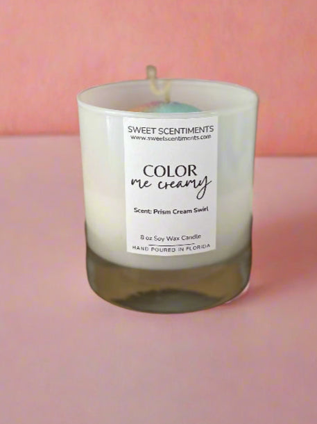 Color Me Creamy - Prism Cream Swirl Soy Wax Candle