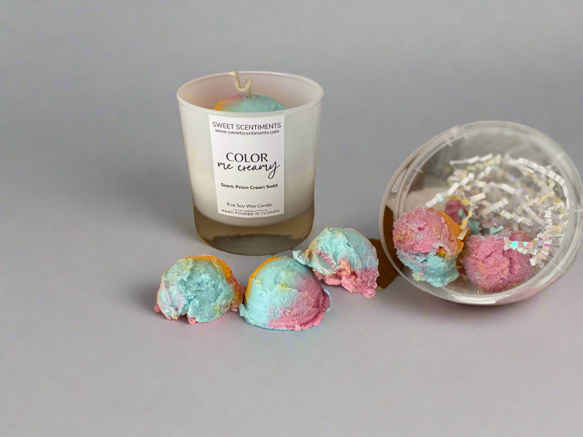 Color Me Creamy - Prism Cream Swirl Soy Wax Candle