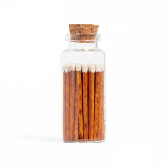 Light the Scentiment | Cinnamon White Matches in Medium Glass Jar