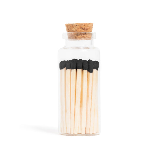 Light the Scentiment | Black Matches in Medium Glass Jar
