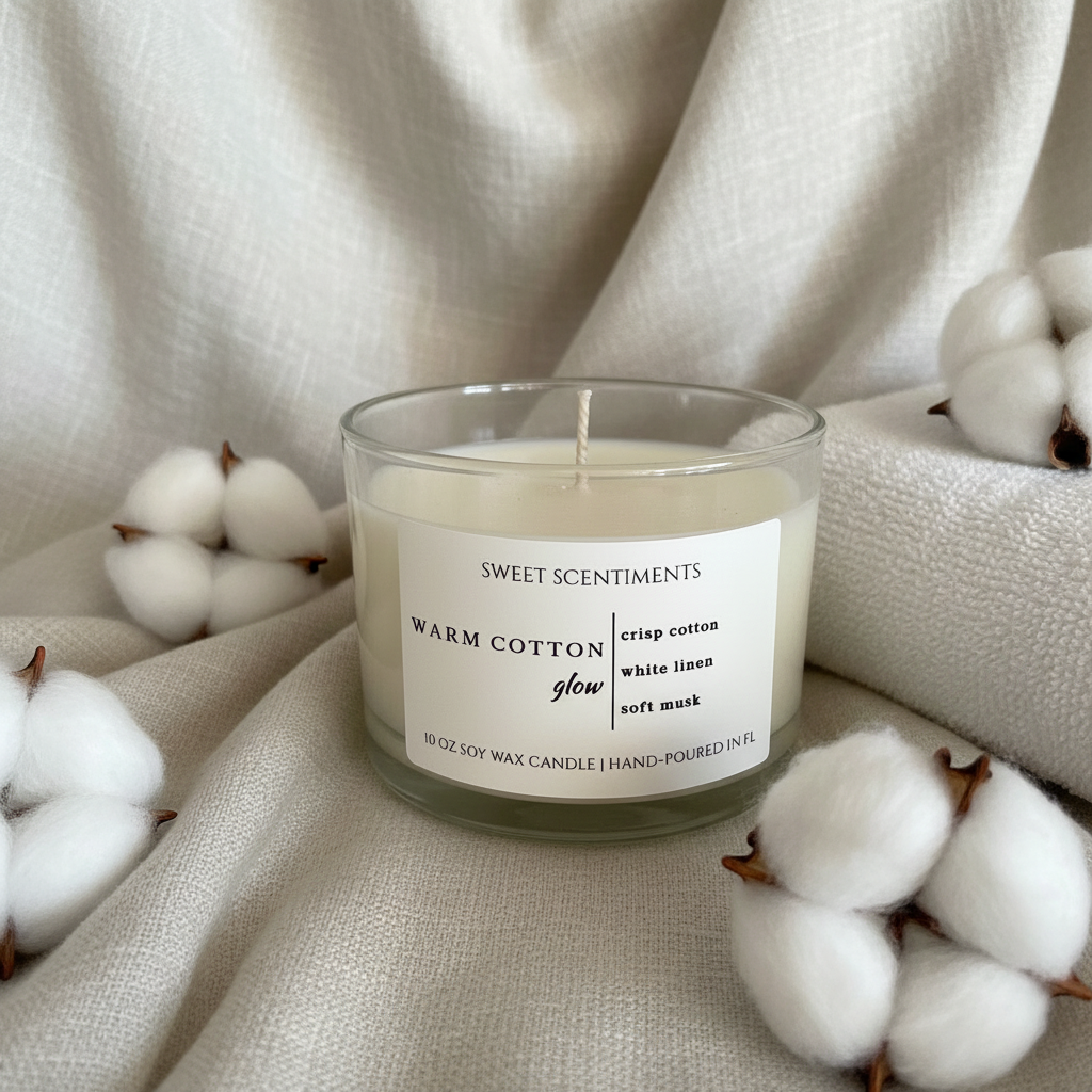 Warm Cotton Glow | Soy Wax Candle