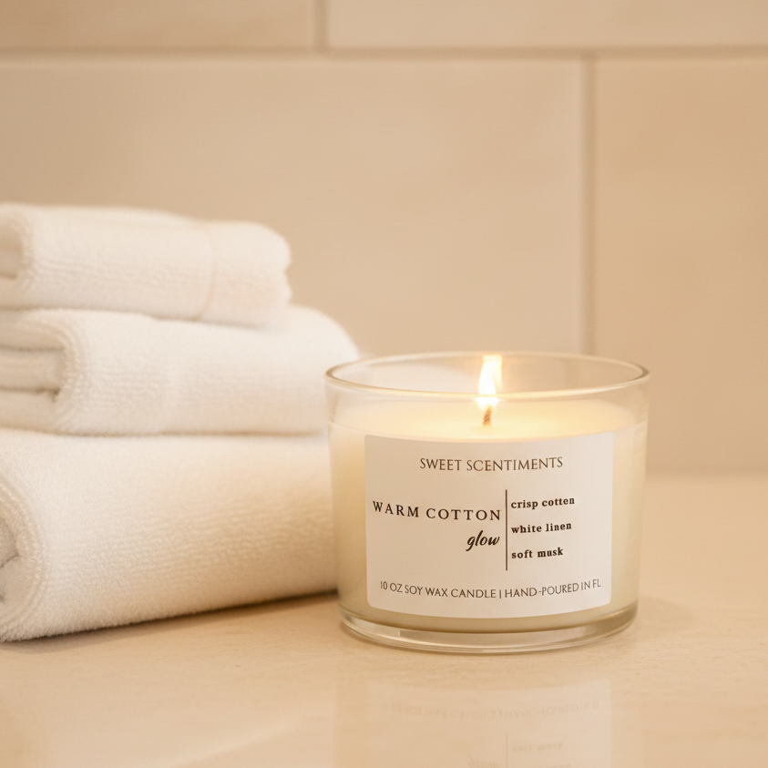 Warm Cotton Glow | Soy Wax Candle