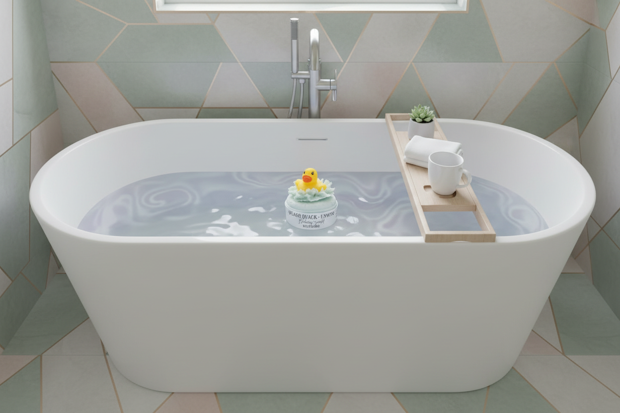 Splash, Quack + Unwind™ | Blueberry Bubbles | Rubber Ducky Bath Bomb