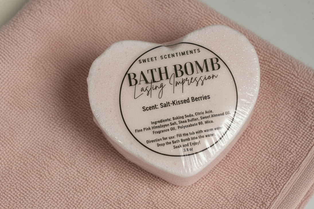 Lasting Impression | Salt-Kissed Berries | Heart-Shaped Bath Bomb