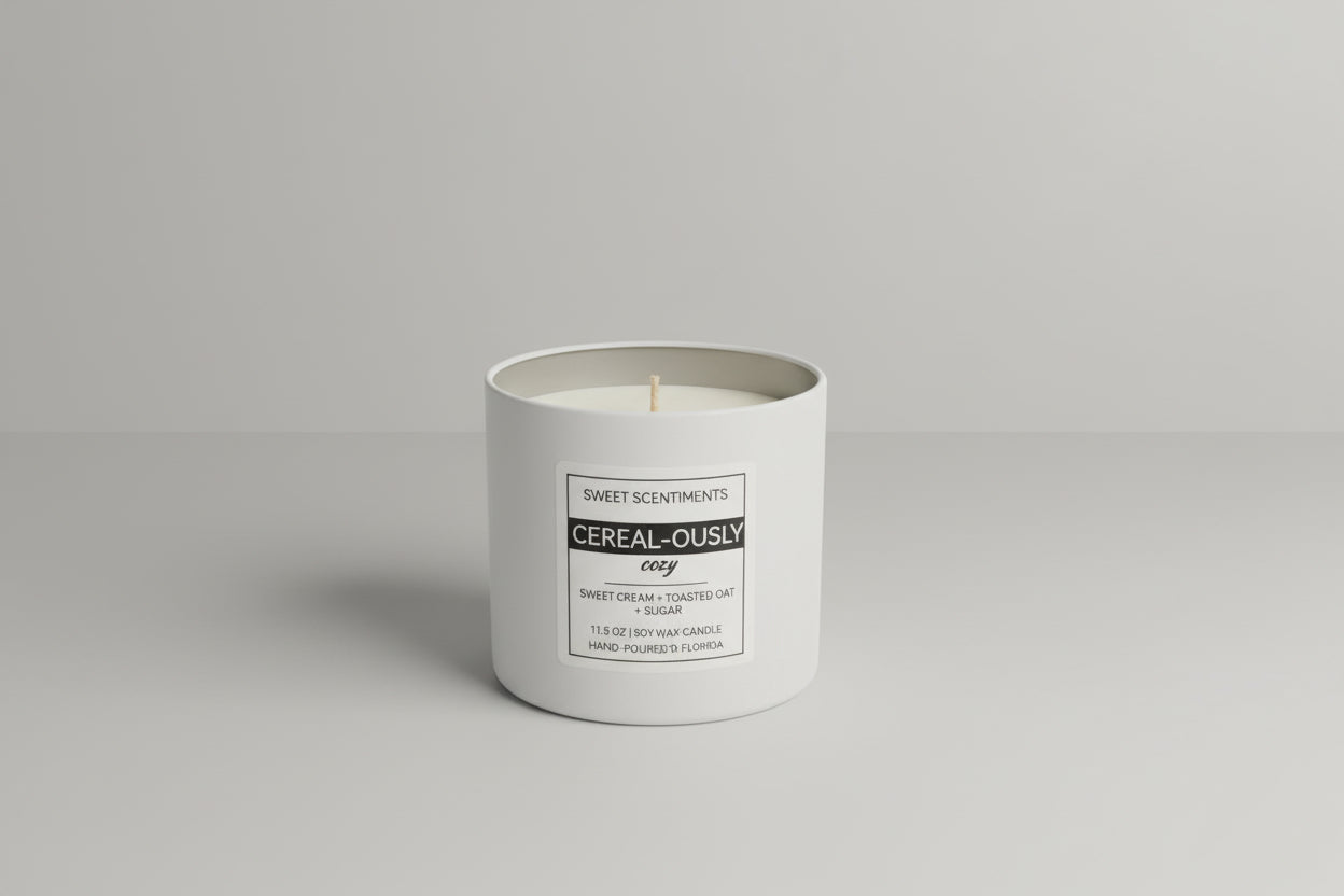 Cereal-ously Cozy | Soy Wax Candle with Pastel Mix-Tipped Matches in Glass Vial