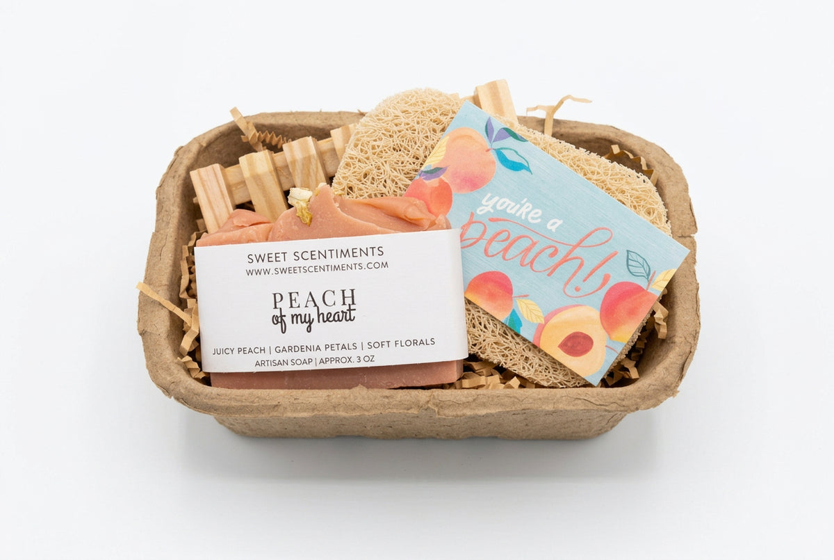 Peach of My Heart | Artisan Soap + Care Gift Basket