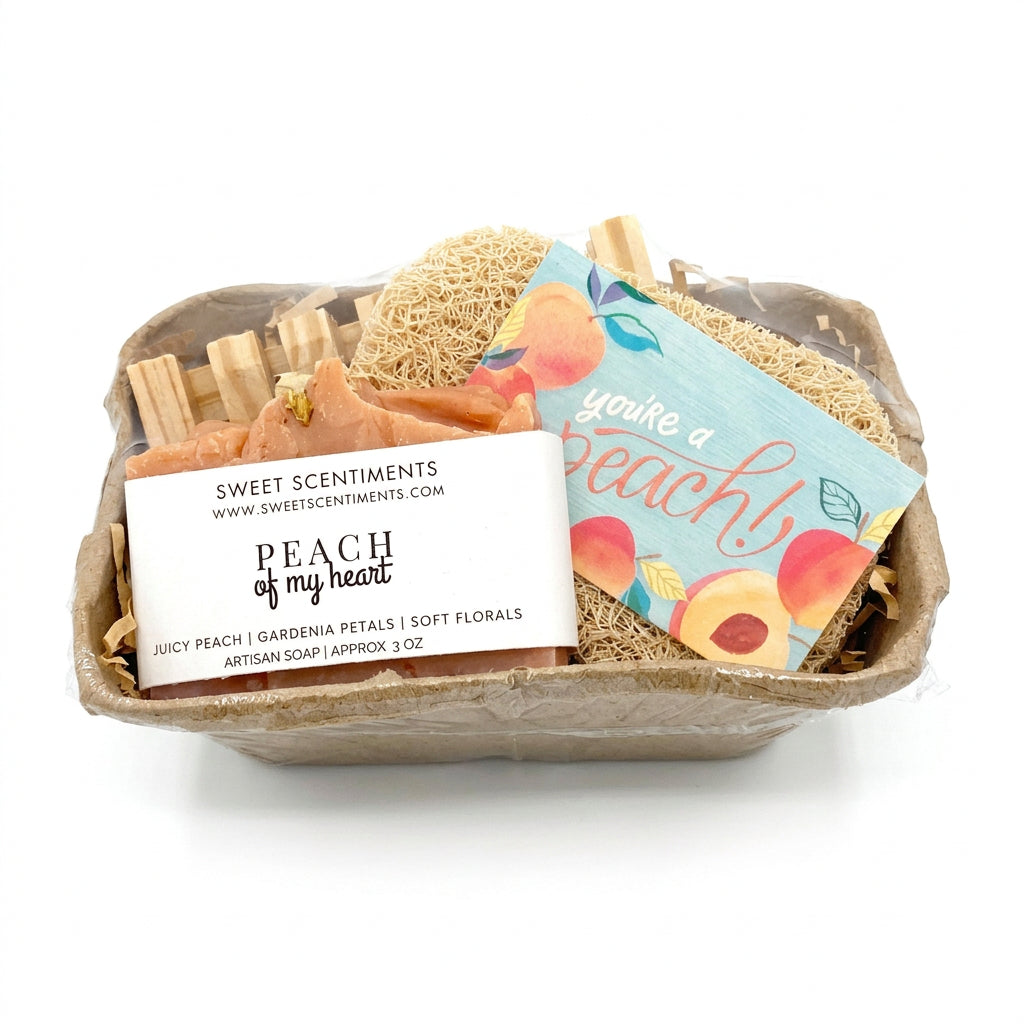 Peach of My Heart | Artisan Soap + Care Gift Basket