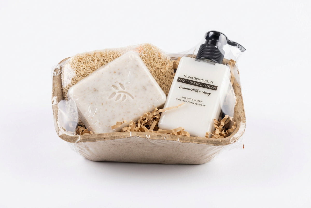 Sweet Beginnings | Oatmeal Milk + Honey Lotion & Artisan Soap Gift Set