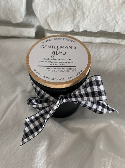 Gentleman’s Glow – Crisp Eucalyptus Scented Soy Wax Candle