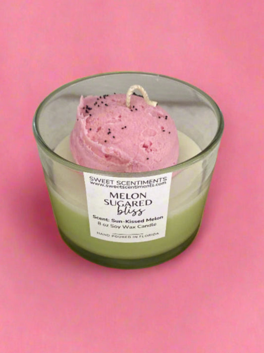 Melon Sugared Bliss – Sun-Kissed Melon Soy Wax Candle