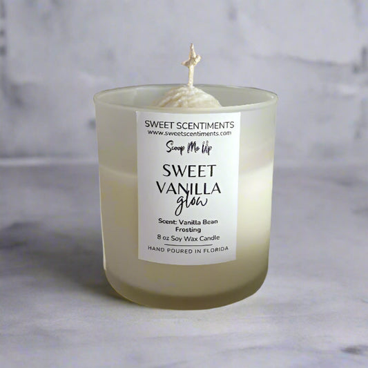 Sweet Vanilla Glow – Vanilla Bean Scented Candle – Scoop Me Up™