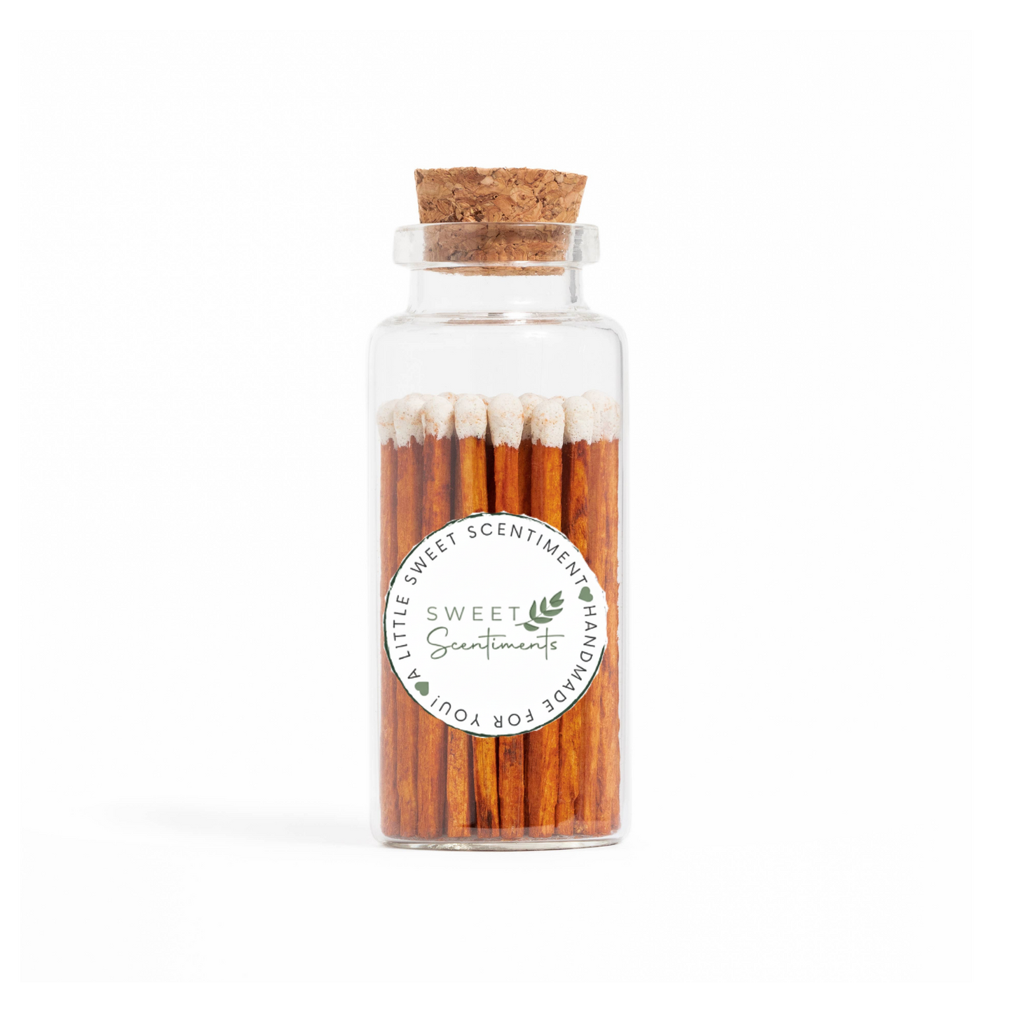 Scentimental Spark™ | Cozy Glow™ – Cream + Cinnamon Matches – Medium Glass Jar