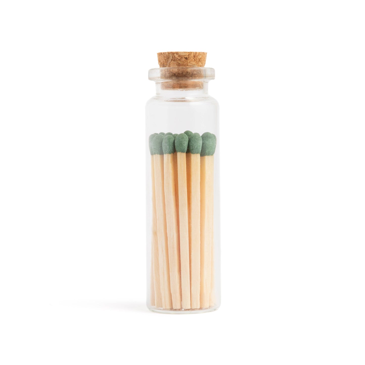 Juniper Green Color-Tipped Matches | Small Match Bottle